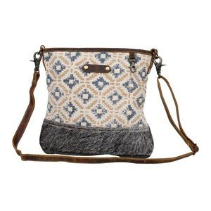 Myra Bag Handmade Everlasting Shoulder Bag Upcycled Canvas & Cowhide Lea…